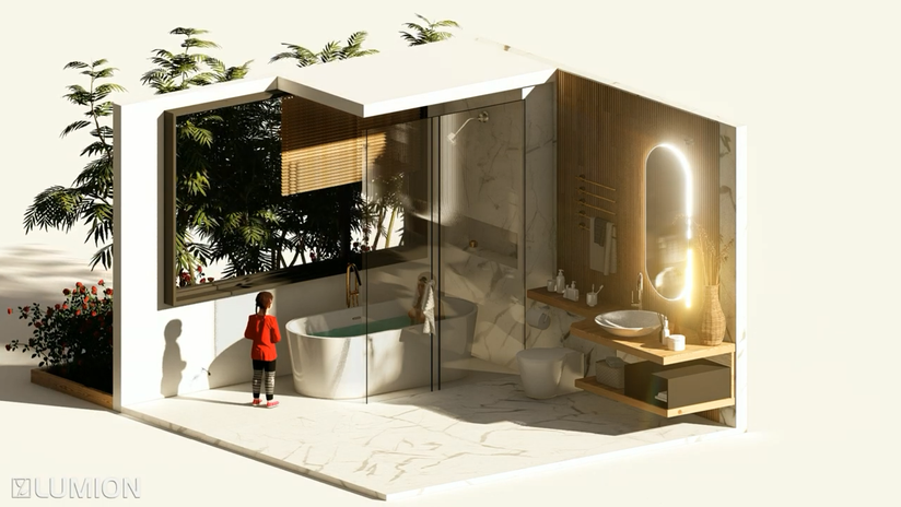 Time-Lapse Animation of Bathroom